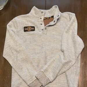 Harley-Davidson Light Gray Knit Snap-Front Pullover